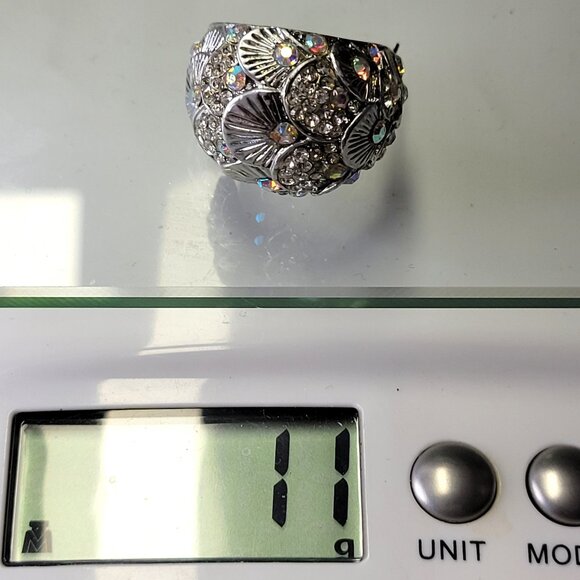 Silver Earrings with Aurora Borealis crystals - Picture 13 of 13